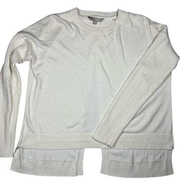 Athleta Highland Crossback Split Sweater Cream Winter White Size 291884 Size M - Picture 8 of 12